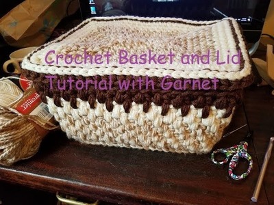 DIY Crochet Basket with lid tutorial