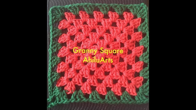 DIY - crochet - Granny Square - simple square - English- tutorial