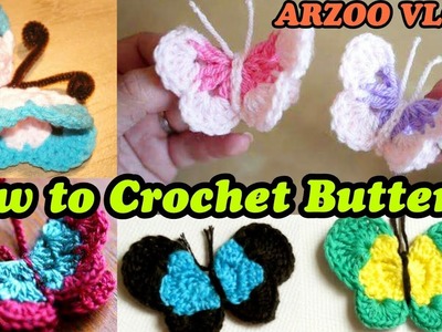 DIY Crochet Tutorial Butterflies | How to Crochet simple Butterfly | woolen crafts | ARZOO VLOGS