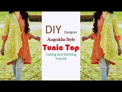 DIY Designer Angrakha Style Tunic Top Cutting And Stitching Tutorial