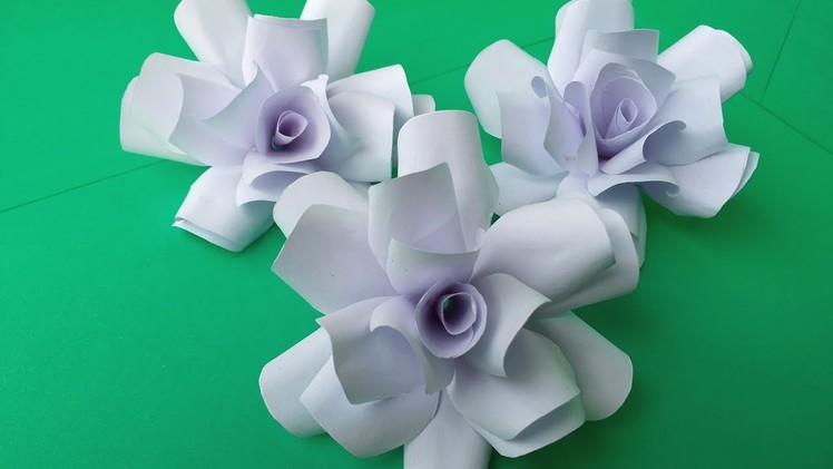 DIY: How to Make Beautiful White Paper Rose!!! Easy Tutorial For Bigginers!!!