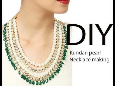 DIY How to make Multi layered kundan bridal designer  necklace jewelry making tutorial at home