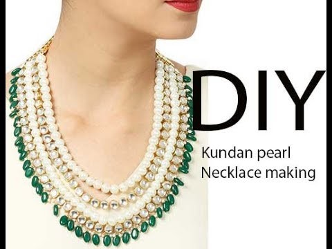 DIY How to make Multi layered kundan bridal designer  necklace jewelry making tutorial at home