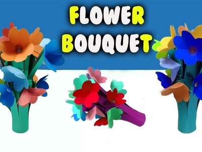 DIY | How to Make Paper Flower Bouquet Easy Step by Step Tutorial | Kids Craft