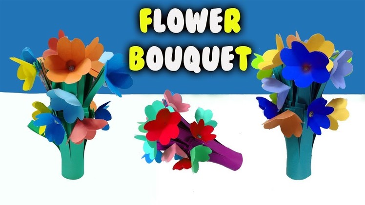 DIY | How to Make Paper Flower Bouquet Easy Step by Step Tutorial | Kids Craft