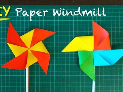 DIY How to Make Paper Windmill (pinwheel) without pin.