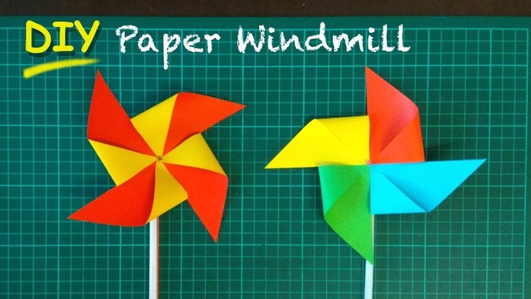 DIY How to Make Paper Windmill (pinwheel) without pin.