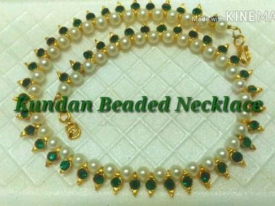 DIY Kundan Beaded Necklace. Tutorial