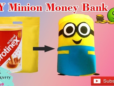 DIY Minion money bank out of waste box and jute bag.undiyal making tutorial