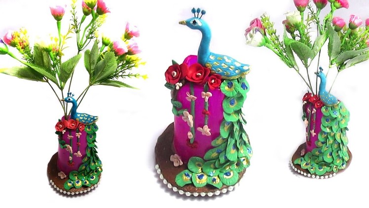 DIY - Peacock Flower Vase| Best Out Of Waste | Home Decor | Show piece | Soap Craft