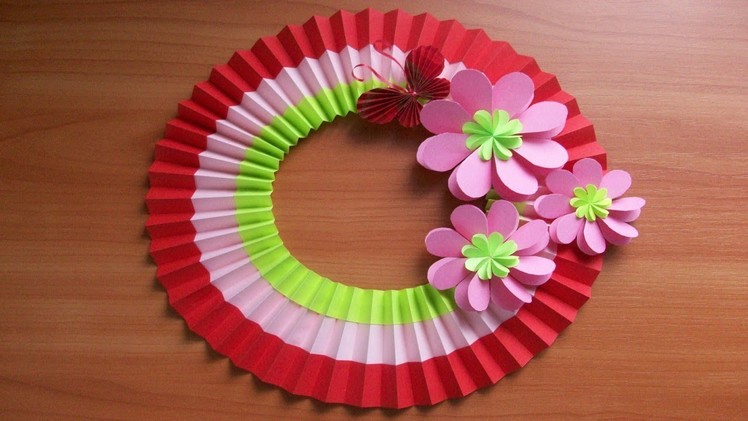 DIY Spring Paper Decorations and Crafts. Easy Easter Wreath. Home Decor