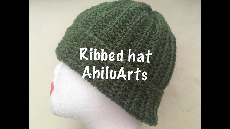 DIY - Tutorial - Ribbed hat - simple hat - easy beanie - crochet - English