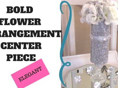 DOLLAR TREE DIY CENTER PIECE || HOW TO MAKE GLITTERY FLOWER DECOR