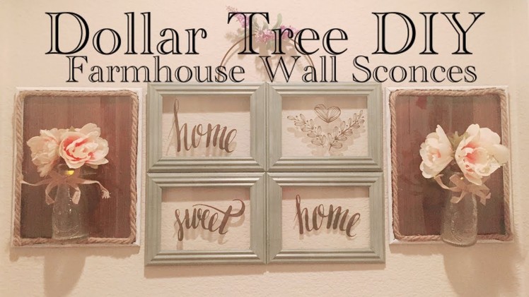 Dollar Tree DIY Farmhouse Style Wall Sconces || Wall Lights