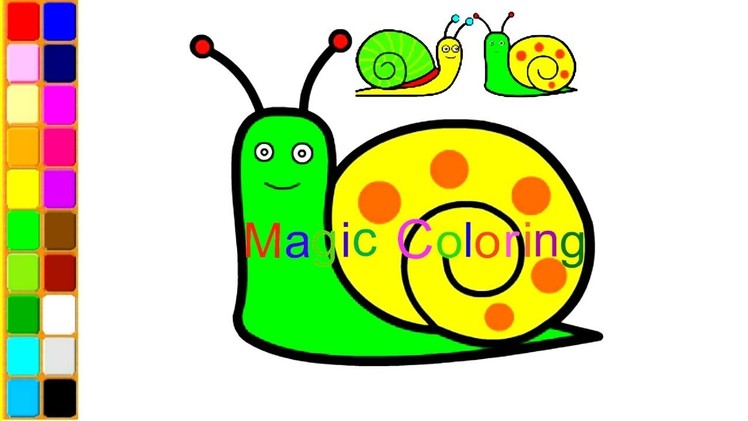 Drawing a Snail   Coloring Art Video for Kids