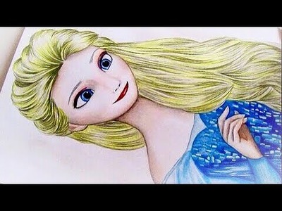 Frozen drawing Elsa with her hair down