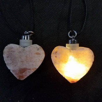 Hand Crafted Himalayan Salt Necklace that lights up! (Special shape)