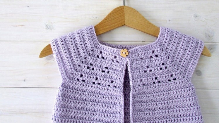 How to crochet a cute baby cardigan. sweater - the Lavender cardigan