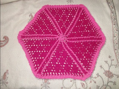 How to crochet a Hexagon Table mat.Thalposh[Hindi]