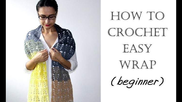 How to Crochet Easy Scarf.Wrap