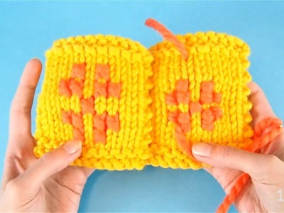 How to cross stitch on knitting