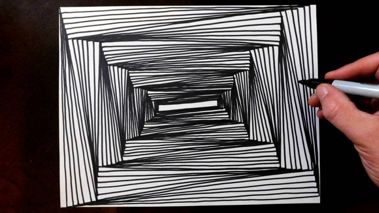 How to Draw 1 Point Perspective Line Illusions
