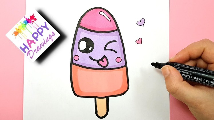 How To Draw A Cartoon Popsicle Cute and Super Easy