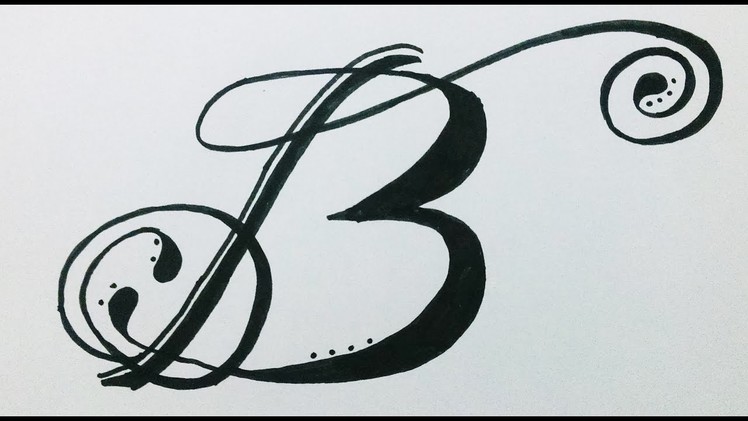 How to draw.design alphabet "B" in Swirled letter.Fancy letter