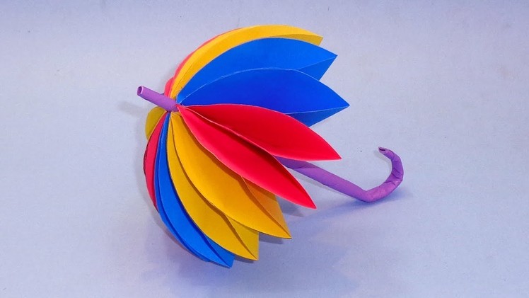 How To Make Beautiful Umbrella With Color Paper | DIY Paper Decor For Kids