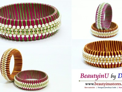 How To Make Designer Silk Thread Bangle at Home. Fancy Bangle. Silk Thread Jewellery