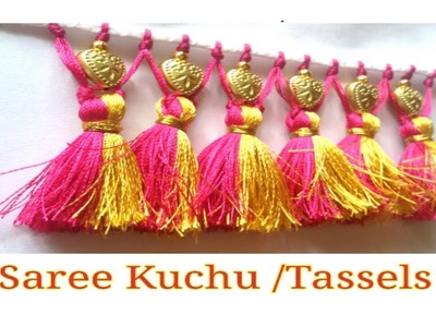 How to make double colour saree kuchu in easy way