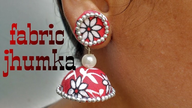 How to make fabric Jhumka.kalamkari jhumka earring at home. DIY