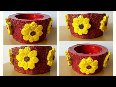 How to make flower style artificial bonsai pot
