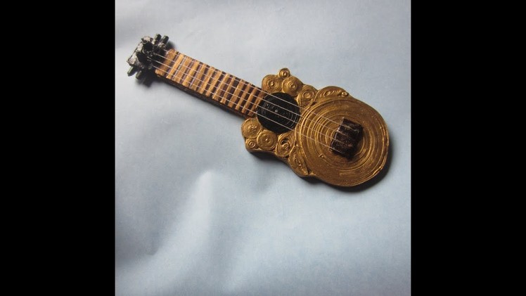 How to make Guitar.Quilled guitar.Quilled instrument step by step
