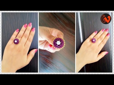 How to Make Paper Quilling Finger Ring. Tutorial. Beginners. Design 15