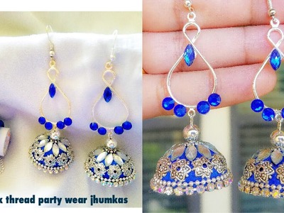 How to make silk thread jhumkas. making of simple and easy jhumkas at home