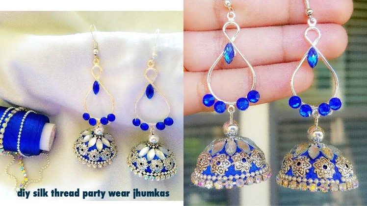 How to make silk thread jhumkas. making of simple and easy jhumkas at home