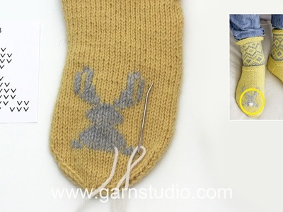 How to sew the tail on the Easter socks in DROPS Extra 0-1421