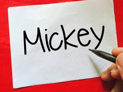 How To Turn Words MICKEY MOUSE Into Cartoon - A Mickey Mouse Cartoon -Doodle art - Wordtoon #58