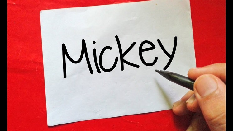 How To Turn Words MICKEY MOUSE Into Cartoon - A Mickey Mouse Cartoon -Doodle art - Wordtoon #58
