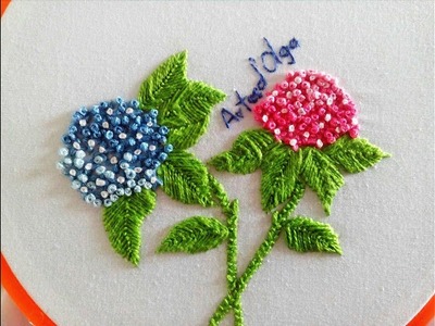 Hydrangea Flower Embroidery | Hortensias Bordadas a Mano | Hand Embroidery Tutorial by Artesd'Olga