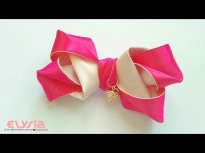 Kanzashi #Ribbon Bow | DIY by Elysia Handmade