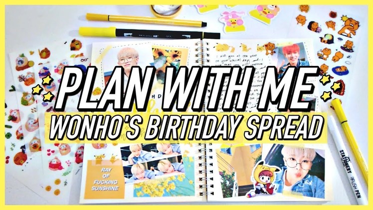 KPOP Journal With Me : Wonho's Birthday Spread | KPOPAMOO