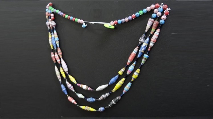 Paper Crafts: Three Layer Paper Bead Necklace | DIY Paper Jewelry