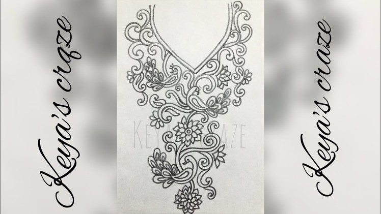 Peacock neck design drawing . peacock neckline design drawing for Kameez. kurti | Keya's craze|152