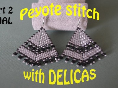 Peyote Delica Earrings DIY FINAL part. Beading and Miroslava TV