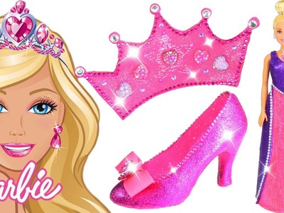 Play Doh Sparkle Barbie Disney Princess Shoes High Heels Dress Crown Play Doh Toys For Kids