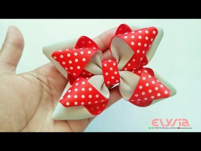 Polka Red Kanzashi #Ribbon Bow | DIY by Elysia Handmade