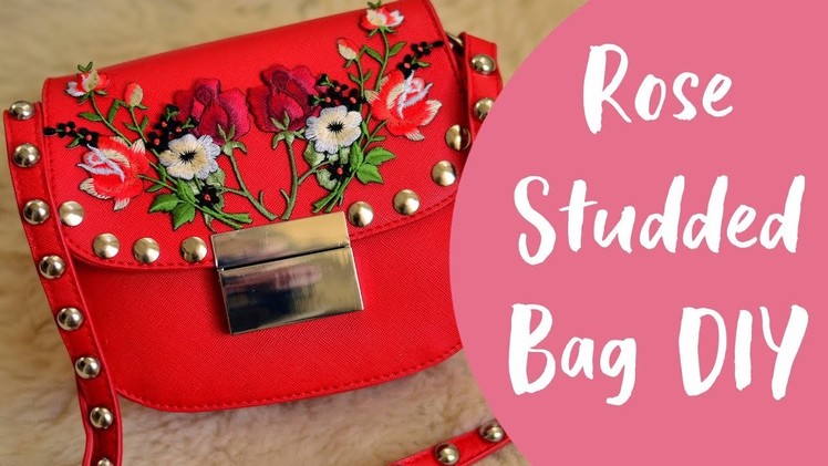 Rose Patch Studded Bag DIY | Quick & Easy