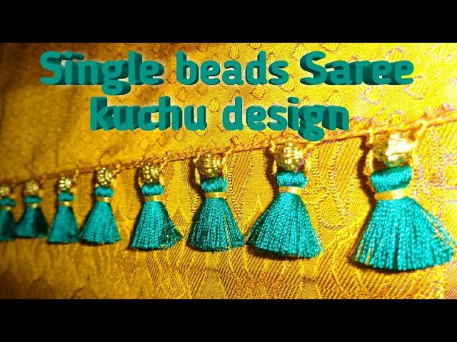 Single beaded Saree kuchu. How to make Saree Tassels